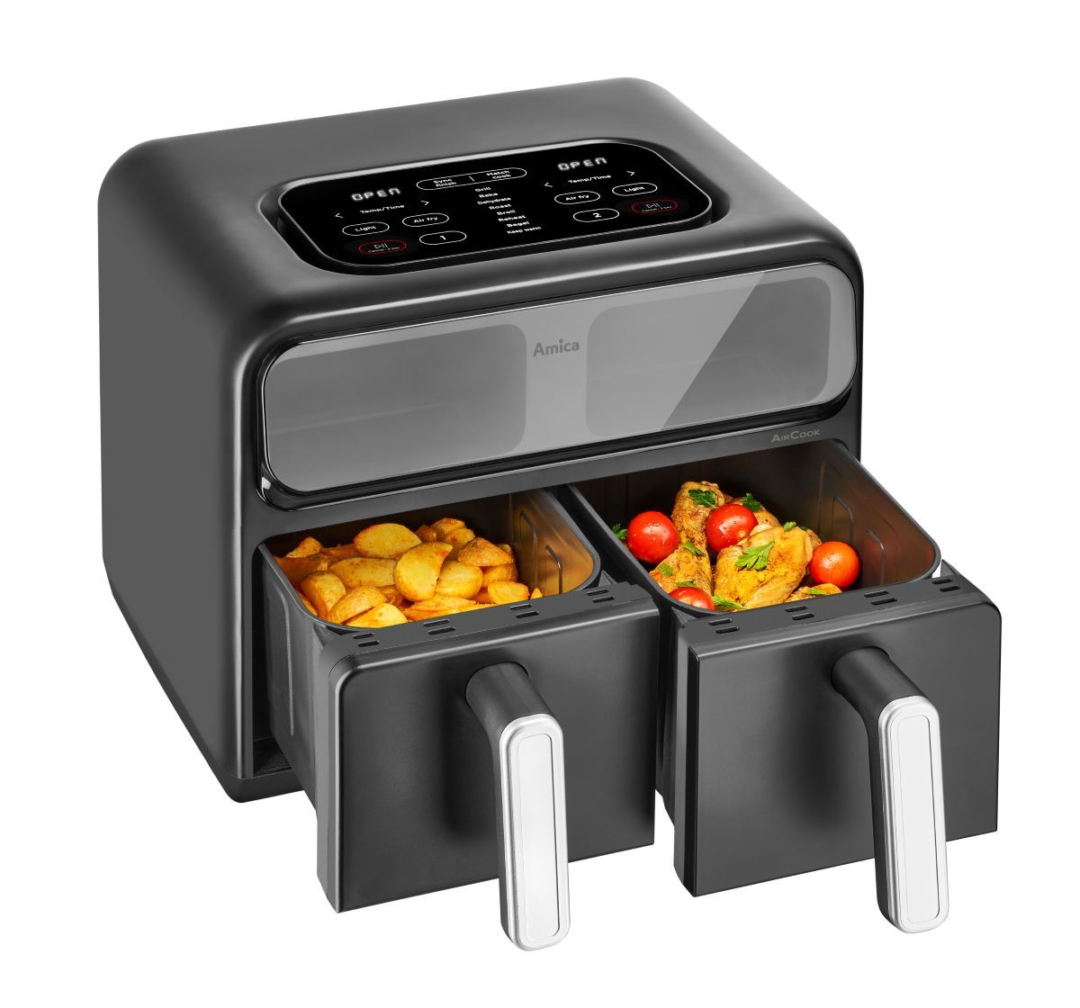 Air fryer Amica – dostosuj pojemność do swoich potrzeb: kompaktowy air fryer Amica AFM 5020 vs pojemny air fryer Amica AFM 7020