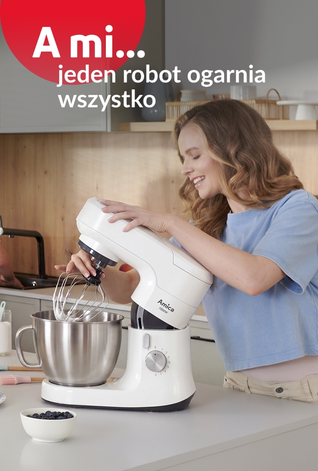 A mi jeden robot ogarnia wszystko. Dziewczyna używa robota planetarnego.