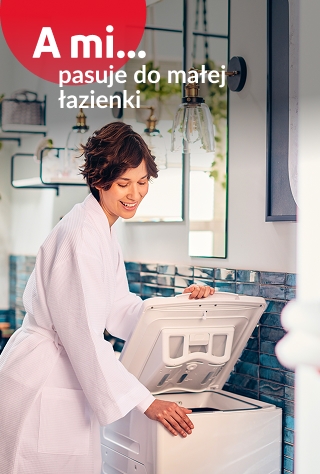 Para łąduje pranie do pralki łądowanej od góry. A mi pasuje do małej łazienki.
