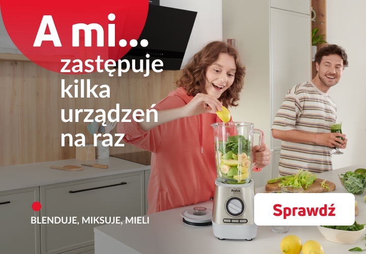 Rodzina szykuje koktajl owocowy w blenderze  kielichowym. A mi zastępuje kilka urządzeń na raz.