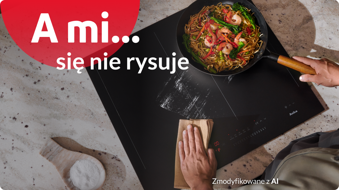 płyta indukcyjna z gotującym się jedzeniem