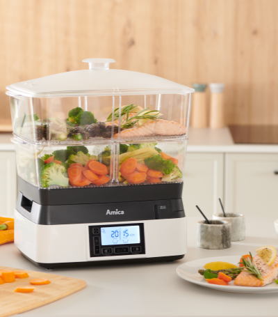 parowar z warzywami w środku