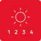 logo funkcji, słońce i ilczby 1 2 3 4