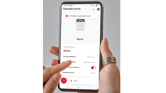 ekran telefonu wyświetlający aplikację Amica Smart